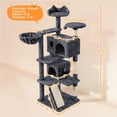 thumbnail image 4 of Yaheetech 57.4''H Cat Tree Tower Cat Tree with 2 Condos, Scratching Posts, Ramp, Dark Gray, 4 of 9