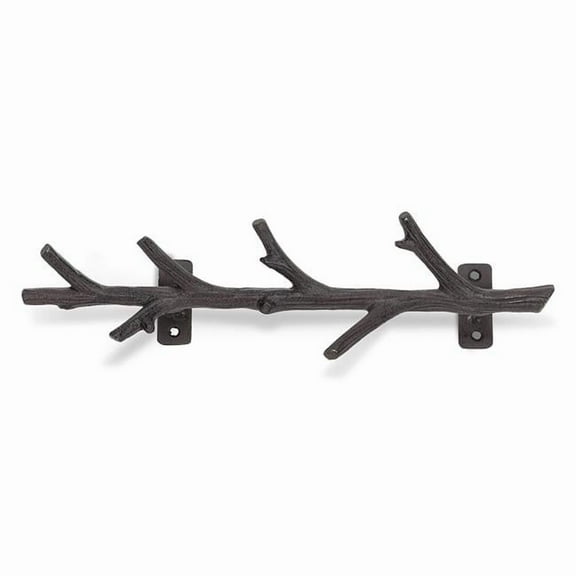 Abbott Collection AB-27-IRONAGE-487 12 in. Vertical Branch Wall Hook, Dark Brown