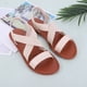 thumbnail image 4 of Zapatos Vestir Verano Sandalias Planas Con Correa Elástica en El Tobillo Y Puntera Abierta para Mujer, 4 of 9
