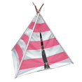 thumbnail image 1 of Modern Home Children's Canvas Tepee Set with Travel Case - Pink Stripes, 1 of 2
