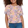thumbnail image 3 of Uourmeti Koalas Short Sleeve Crop Top for Girls Casual Cute Short Athletic T-Shirts Lightweight Soft Crewneck Pullover 5-14Y, 3 of 5