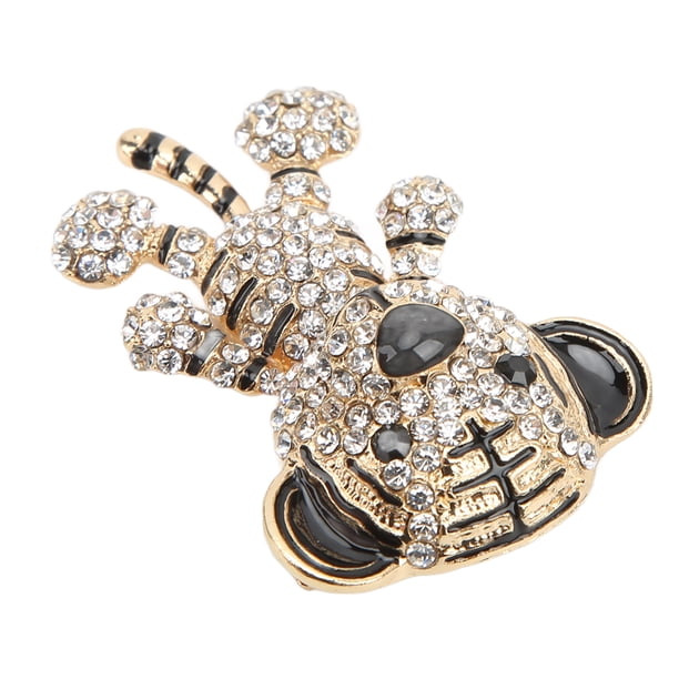 Broche Tigre Articulé Vintage Doré - Occasion En Très Bon état, Bijou Fantaisie
