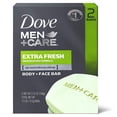 thumbnail image 1 of Dove Men+Care Body and Face Bar para limpiar e hidratar la piel Limpiador facial y corporal extra fresco Más hidratante que el jabón en barra 3.75 oz 2 barras, 1 of 1
