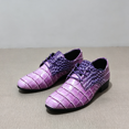 thumbnail image 5 of Men's Lace‑Up Oxford Dress Shoes, Crocodile Embossed Glossy Upper Footwear with Block Low Heel Outsole for Formal Events and Dress‑Up Occasions, 5 of 9