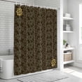 thumbnail image 6 of Brown Golden Floral Shower Curtain, Waterproof Shower Curtains for Bathroom, Modern Abstract Art Spring Flowers Washable Fabric Bathtub Curtain Set Bath Decor with 12 Hooks Stall 36"x72", 6 of 8