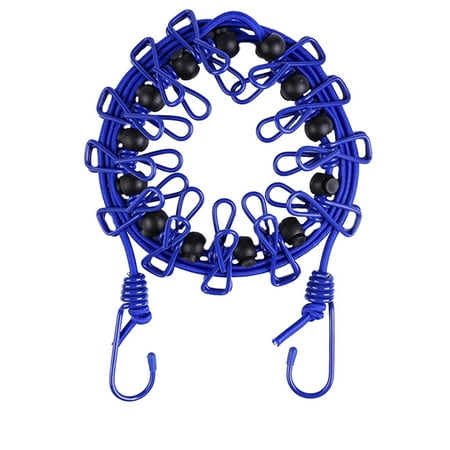 

Hot Sale! Iheaun Portable Elastic Travel Clothesline with 12pcs Clothespins Travel Gadgets Hooks Clothesline