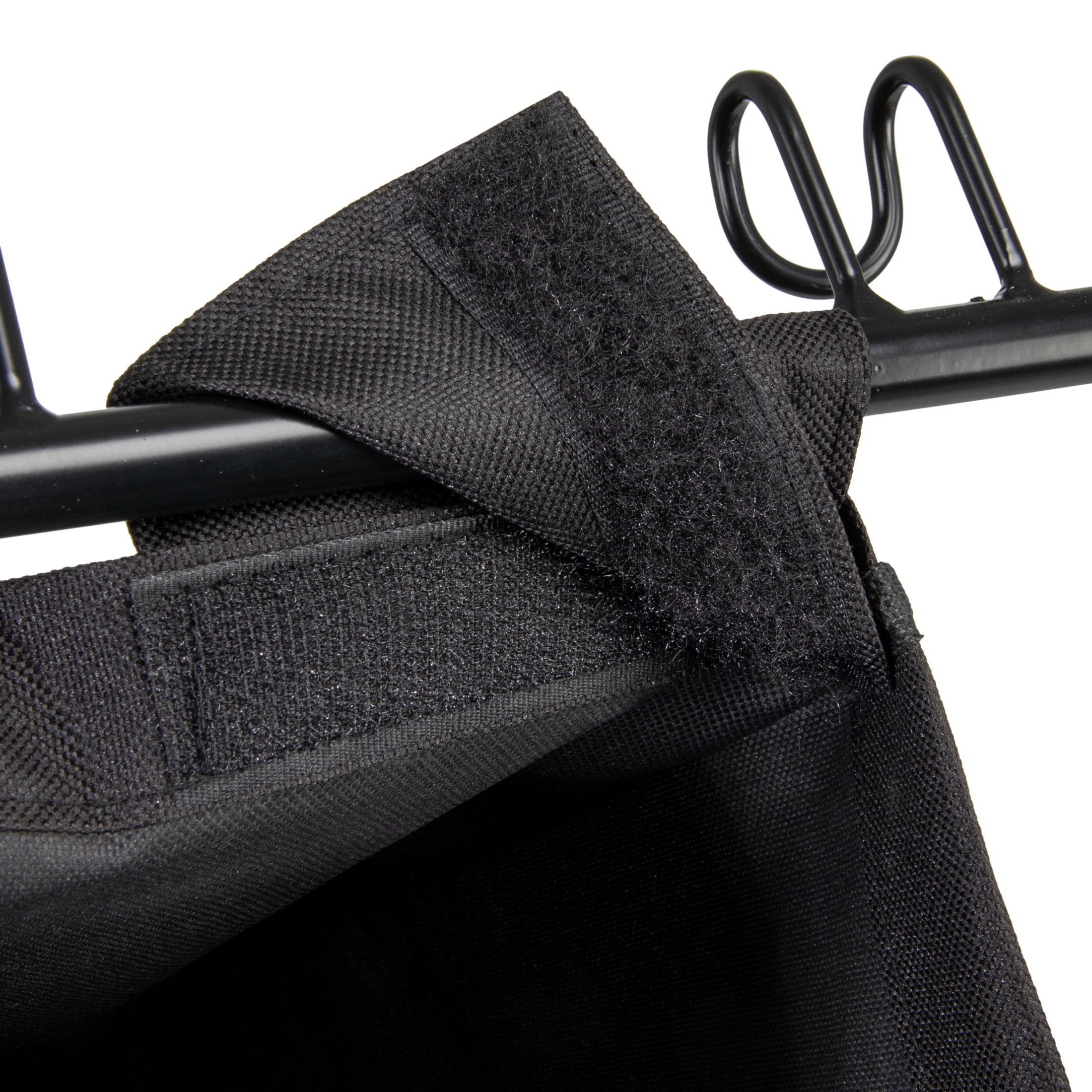 Household Essentials Rolling Laundry Hamper, Heavy Duty Canvas Bag, 2 Load Capacity, Foldable Frame, Black Bag with Velcro Fasteners, Black