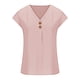 thumbnail image 4 of Blusa informal de manga corta con cuello en V para mujer de Umfun Fashion, color rosa, talla M, 4 of 5