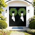 thumbnail image 3 of 24" Artificial Boxwood Wreath for Front Door, Spring Summer Greenery Wreath, All-Season Indoor Outdoor Farmhouse Wall Window Decor, 3 of 8
