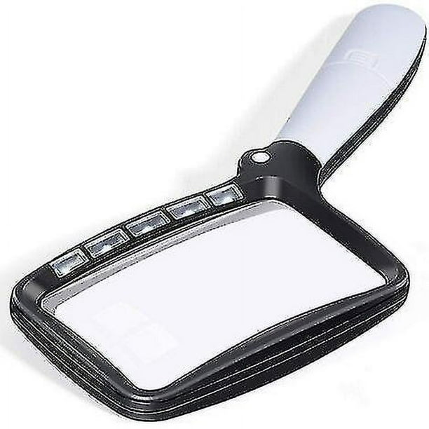 Lupa de lectura YONGSHENG rectangular 5 luces LED 2 modos de intensidad aumento 2x