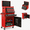 Black & Red, variant on 3-in-1 Rolling Tool Chest with Detachable Top Toolbox, 4 Drawers & Lockable Wheels, Metal Tool Storage for Garage