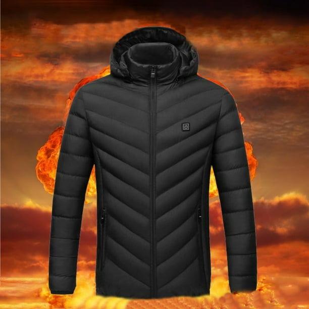 Abrigo Eléctrico Con Capucha Chaqueta De Calefacción USB Ligero Abrigo Eléctrico Con Capucha Chaqueta De Senderismo De Esquí Al Aire Libre Sin Banco De Energía ANGGREK USB Heating Jacket