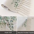 thumbnail image 6 of Teal Eucalyptus Leaves Kitchen Runner Rug 2'x4', Spring Floral Summer Botanical Washable Rug with Tassels, Non Slip Woven Cotton Bathroom Rugs Hallway Carpet for Foyer Bedroom Entry Back Door Decor, 6 of 9