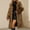Brown, variant on Jesvior Women'S Faux Fur Long Coat V-Neck Winter Jacket Warm Solid Outerwear Casual Fashion Overcoat for Daily Party