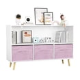 thumbnail image 5 of Triple Tree Bookcase with 3 Drawers, Medium Density Fiberboard, Pink, 5 of 8