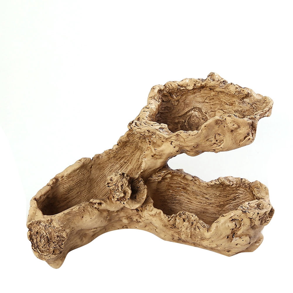 YOSADIER Multilayer Resin Planter Resin Driftwood Planter Brown Decorative Home Decoration 3 Pots