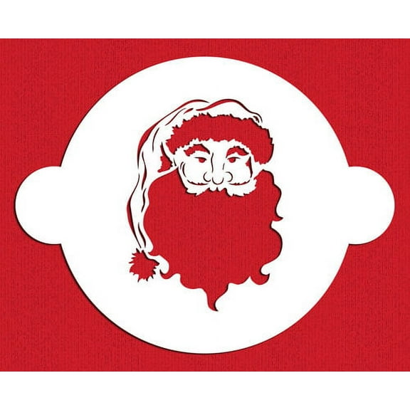 Designer Stencils C099 Santa Cake Stencil, Beige/semi-transparent