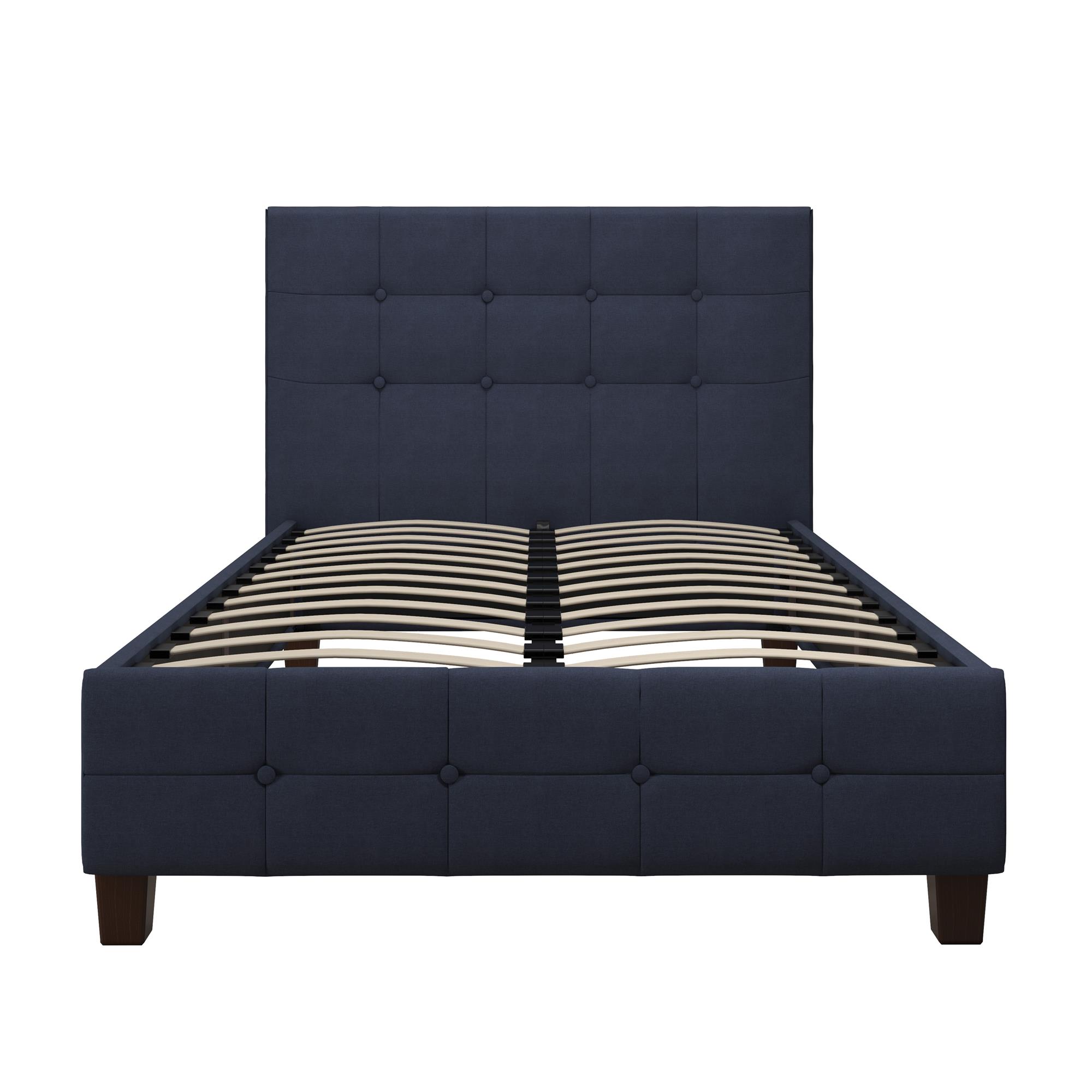DHP Rose Tufted Upholstered Platform Bed Frame, Twin, Blue Linen