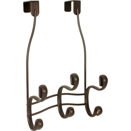 InterDesign Scroll Over-the-Door 3-Hook Rack, Bronze