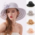 thumbnail image 1 of D-GROEE Floral Fascinator Church Floppy Wide Brim Bucket Hat for Party, 1 of 5