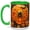 Green, variant on Gemstone Spider Halloween Coffee Mug, Pumpkin Web Mug, Ceramic Cup