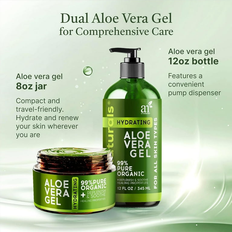 ArtNaturals Aloe Vera Gel 2-Piece Set for Sunburn Relief