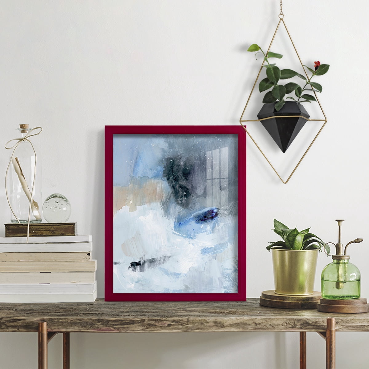 Welle II - Framed Print w/glass - Cherry Red