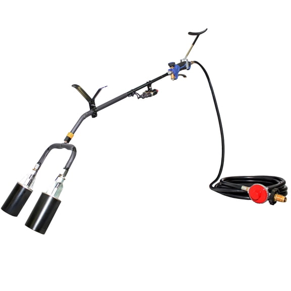 Flame King 500,000 BTU X 2 Torch Heads, Heavy Duty Weed Burner, Self Igniting & Adjustable Flame16ft