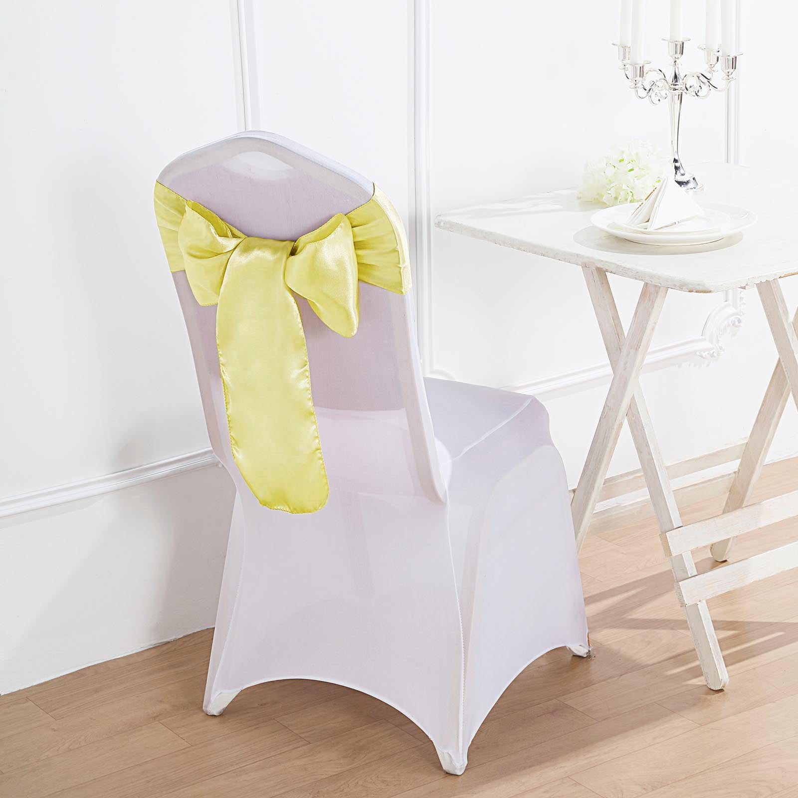 Combo Set of 100 Polyester Satin Chair sash & 20 Table Runner Wedding Party 