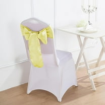 BalsaCircle 100 Yellow Satin Chair Sashes Bows Ties Wedding Decorations Party Chair Covers Banquet