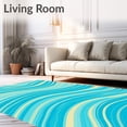 thumbnail image 2 of ODIKA 4'x6' Machine Washable Non-Slip Area Rug, Seaside Escape Tranquil Bay Enchanting Lagoon Visualization High Traffic Rug, Blue, 702407, 2 of 7