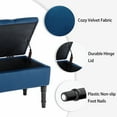 thumbnail image 6 of Foredo Traditional Upholstered Storage Ottoman Bench, Button Tufted Ottoman with Storage,Velvet Storage Bench for Bedroom, Entryway, Living room, Blue, 6 of 7