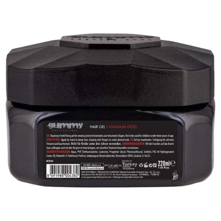 Fonex Gummy Hair Gel 7.5oz - Alcohol-Free, Maximum Hold, Extreme