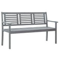 thumbnail image 5 of vidaXL Patio Furniture 3 Seater Outdoor Bench with Cushion Eucalyptus Wood, 5 of 80