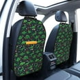 thumbnail image 3 of Naloa Dino Christmas Party 2Pcs Anti-Kick Back Seat Cover Kick Mat, Car Seat Protector with 3 Storage Pockets, 3 of 8