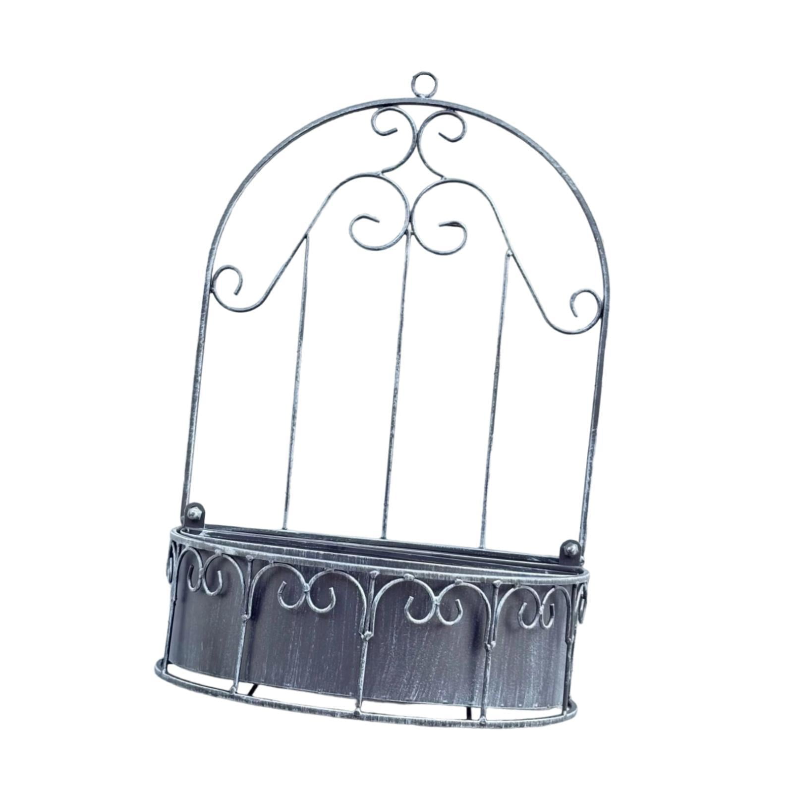 Metal Hanging Garden Decor Window Shape Hanging Flower Pot Iron Build for Balcony Patio Outdoor Spaces