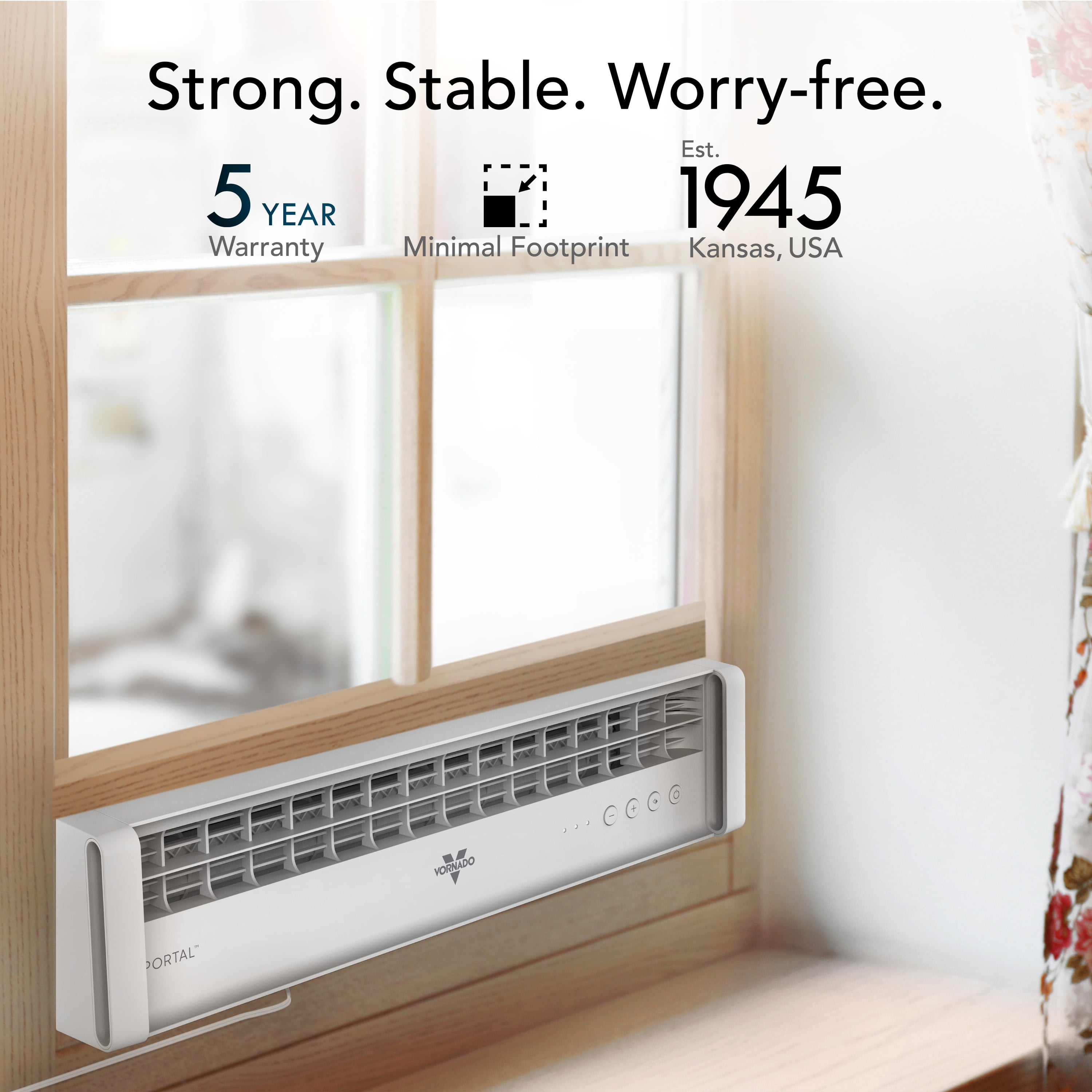 Vornado Portal® Window Fan, 3-Speed, Reversible Exhaust, Weather Resistant, for Kitchen, Bedroom, Home, White, 2026 Model