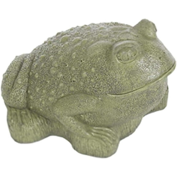 Solid Rock Stoneworks Large Frog Sculpted Eyes Concrete Statue, 6" Tall, Aged Pine Color