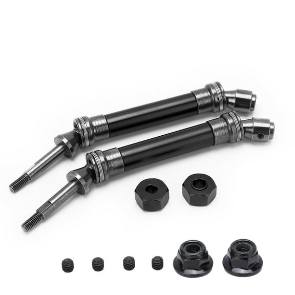 CVD Steel Rear Drive Shaft Assembly for 1/10 RC Car, Compatible with Slash Rustler VXL 4x4 4WD - Black