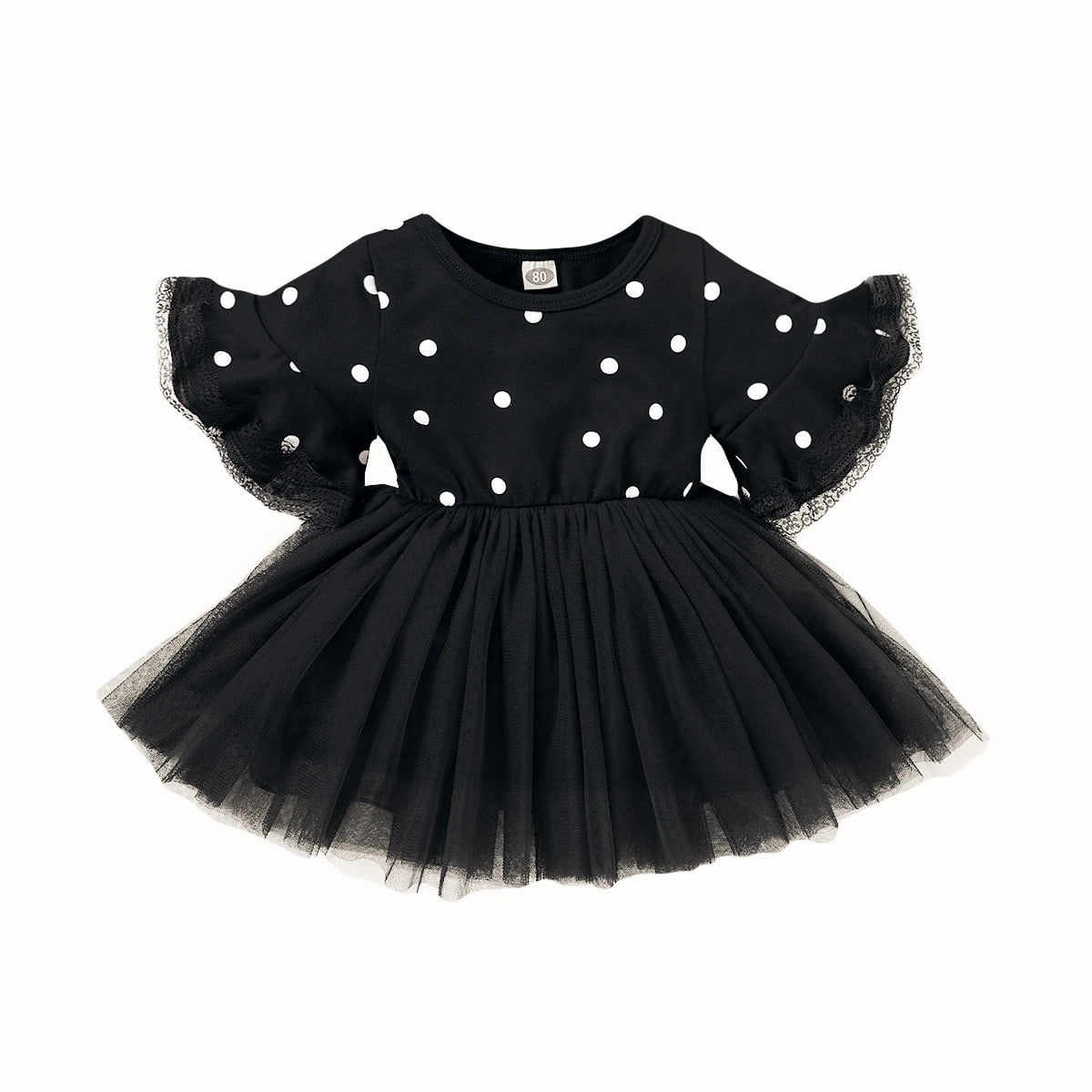Infant Kids Black Dress Baby Boys Girls Polka Dot Dress Mini Cute BowKnot Strap Sleeveless Halter Dress Walmart