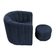 thumbnail image 3 of Noa Swivel Chair and Ottoman- Channel Tufted Curved Back- Blue Boucle, 3 of 6