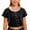 Black, variant on Girls T Shirt Sparkly Cheerleading Short Sleeve T-Shirt And Glitter Performance Tee For Festive Party Stage Show Classic Top Black