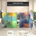 thumbnail image 2 of Red Lantern 4 ft. Short Monet Canvas Folding Screen - Impression Sunrise/Houses of Parliament, 2 of 7