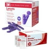 Ever Ready First Aid Sterile Twist-Cap Lancets 30G Purple (300 Count) with Antiseptic Alcohol Prep Pads (200 Count) – Individually Wrapped