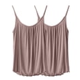 thumbnail image 4 of Puntoco Tops de cuello cuadrado para mujer, moda de verano para el tiempo libre, color sólido, capa interior con cojín en el pecho y tirantes, top de cuello redondo, 4 of 4