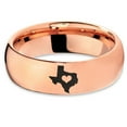 thumbnail image 2 of Tungsten Texas The Lone Star State Heart Band Ring 7mm Men Women Comfort Fit 18k Rose Gold Dome Polished, 2 of 4