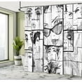 thumbnail image 5 of Ambesonne Eiffel Tower Shower Curtain, Modern Paris Girl, 69"Wx84"L, Black White Grey, 5 of 5