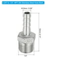 thumbnail image 2 of Uxcell 2/5" Hose Barb x 1/2" NPT Thread 304 Stainless Steel Barb Hose Fittings, 2 Pack, 2 of 6