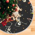thumbnail image 5 of FMSHPON Halloween Sport Skull Xmas Christmas Tree Skirt Stand Mat for Holiday Party Decoration Indoor Outdoor 36 inches, 5 of 6