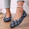 thumbnail image 5 of Blue Women Denim Flats With Pointed Toe For Comfortable Walking Shoes And Casual Style In Warm Weather, 5 of 9